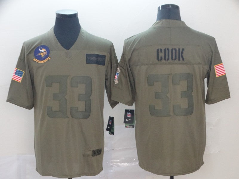 Men's Minnesota Vikings Dalvin Cook #33 Brown Game Jersey1 football jersey product view 1