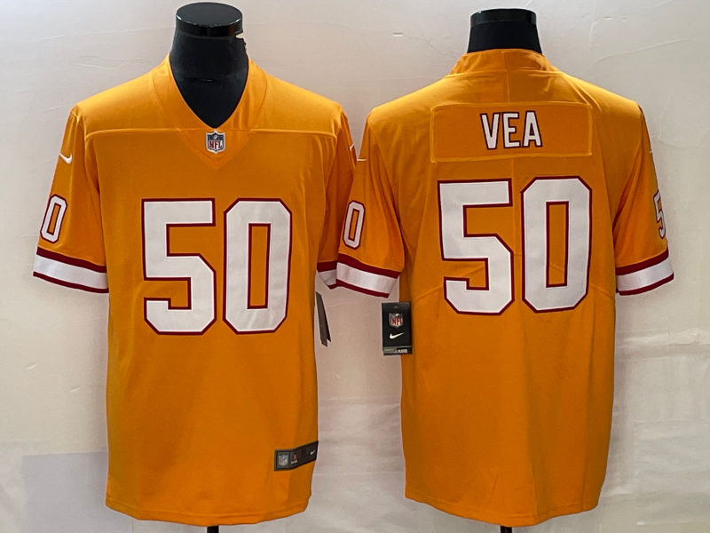 Men's Tampa Bay Buccaneers Vita Vea #50 Orange Throwback Game Jersey1 football jersey product view 1