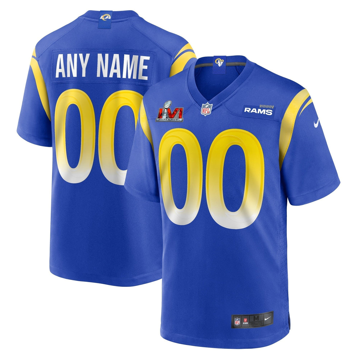 Los Angeles Rams Nike Super Bowl LVI Game Custom Jersey - Royal football jersey product view 1