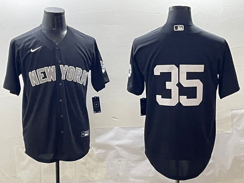 Men's New York Yankees Cody Bellinger #35 Black Replica Team Jersey1 baseball jersey product view 1