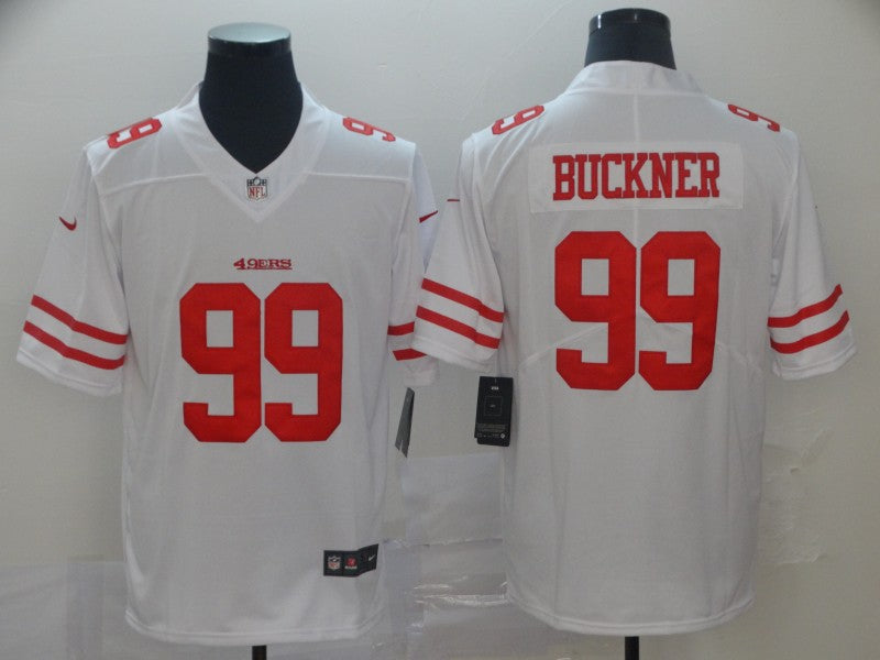 Men's San Francisco 49ers DeForest Buckner #99 White Game Player Jersey1 football jersey product view 1