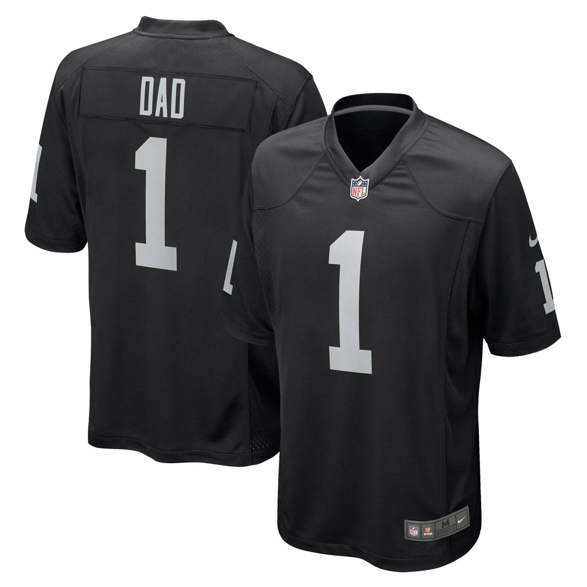 Number 1 Dad Las Vegas Raiders Nike Game Jersey - Black football jersey product view 1