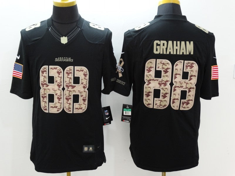 Men's Seattle Seahawks Jimmy Graham #88 Black Game Player Jersey1 football jersey product view 1