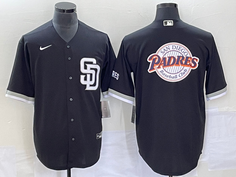 Men's San Diego Padres Black Replica Player Jersey1 baseball jersey product view 1