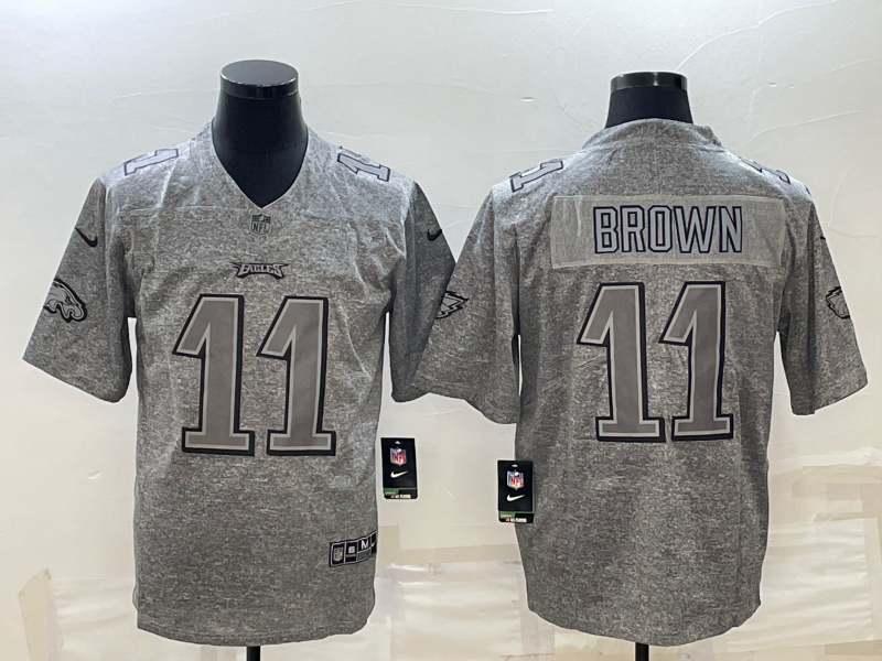Men's Philadelphia Eagles A.J. Brown #11 Gray Player Jersey1 football jersey product view 1