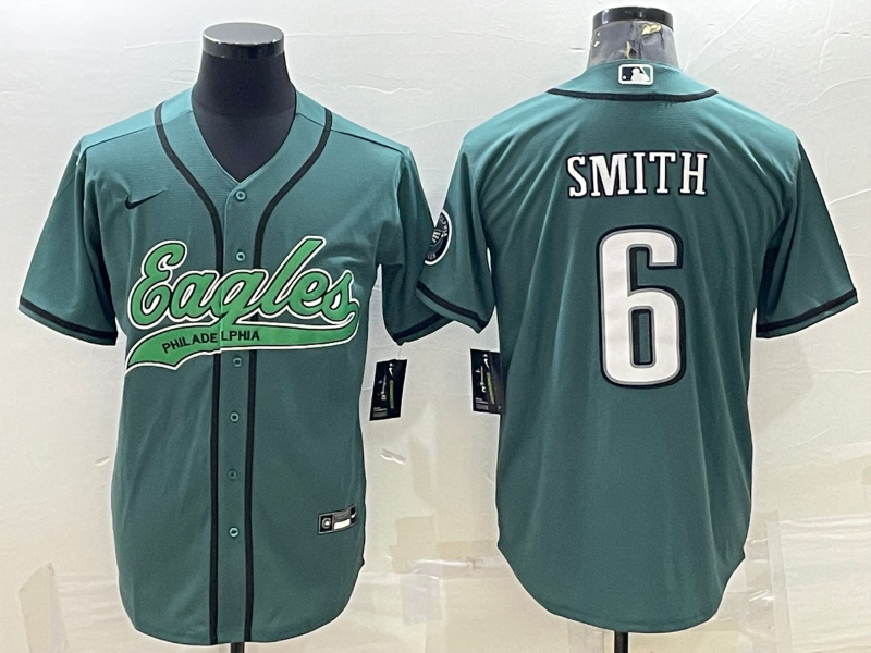Men's Philadelphia Eagles DeVonta Smith #6 Midnight Green Game Jersey1 Joint Edition football jersey product view 1