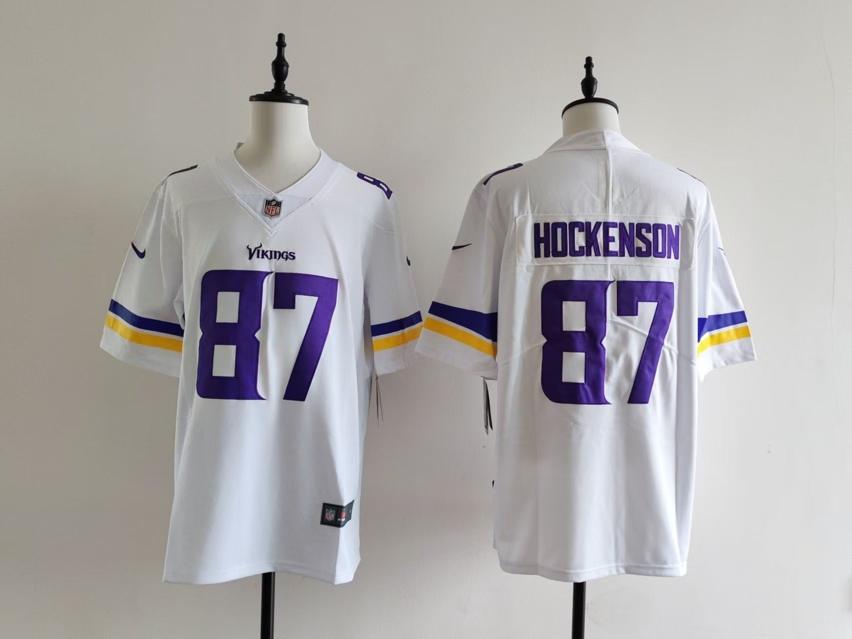 Men's Minnesota Vikings T.J. Hockenson Nike Jersey - White#87 football jersey product view 1