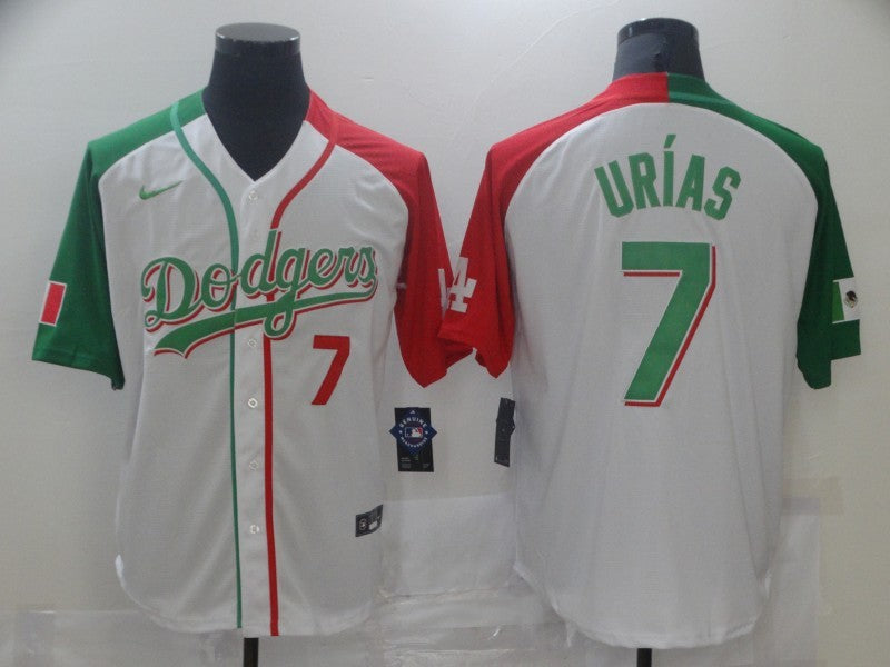 Men's Los Angeles Dodgers Julio Urias #7 White Stitched Baseball Jersey1 baseball jersey product view 1