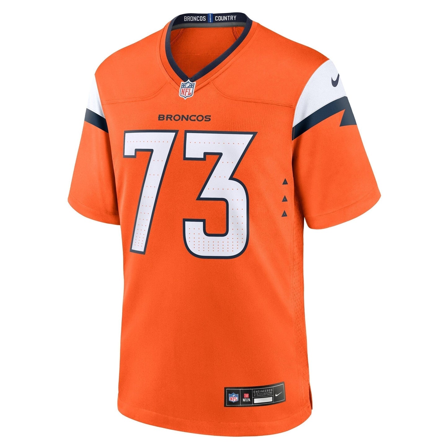 Frank Crum Denver Broncos Nike Team Game Jersey - Orange football jersey product view 2