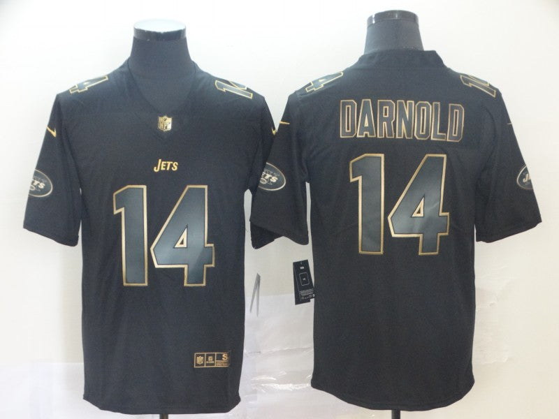 Men's New York Jets #14 Sam Darnold Black Game Jersey1 football jersey product view 1