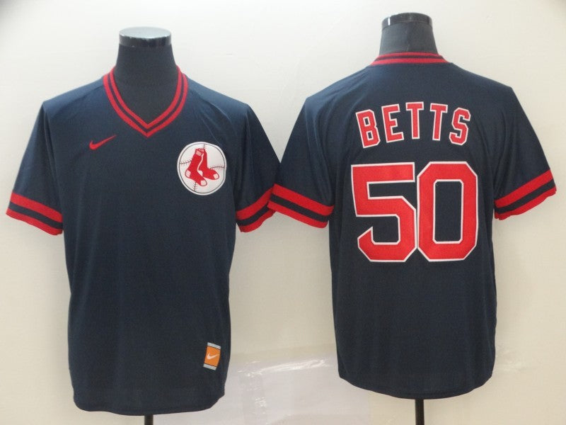 Men's Boston Red Sox Mookie Betts #50 Navy Replica Player Jersey1 baseball jersey product view 1