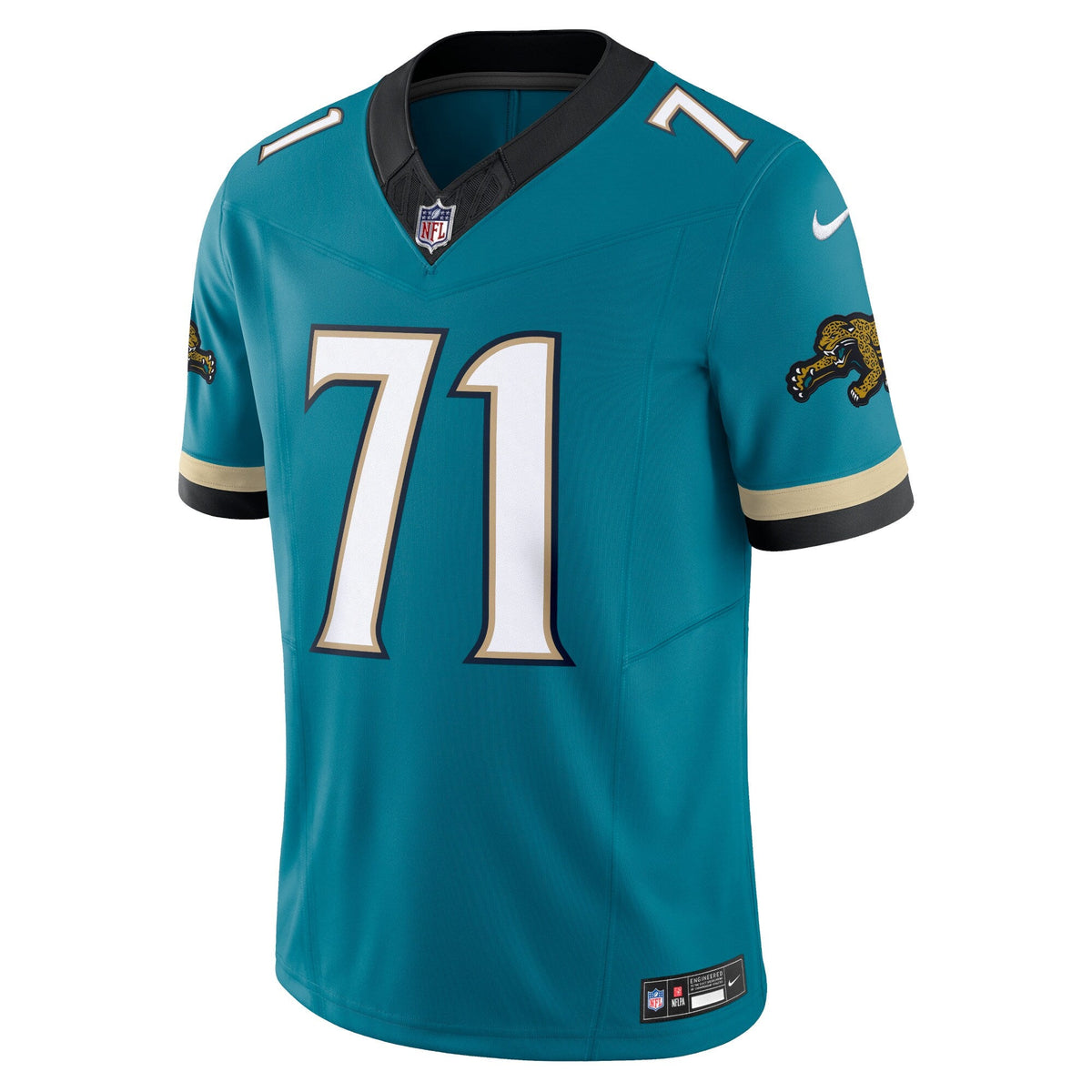 Tony Boselli Jacksonville Jaguars Nike Prowler Throwback Vapor F.U.S.E. Limited Retired Jersey - Teal football jersey product view 2
