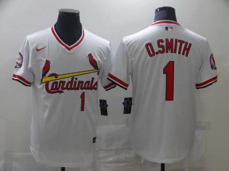 Men's St. Louis Cardinals Ozzie Smith #1 White Authentic Game Jersey baseball jersey product view 1