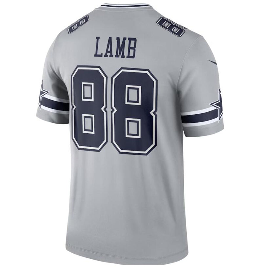 D.Cowboys #88 CeeDee Lamb Gray Player Game Stitched Football Jerseys football jersey product view 1