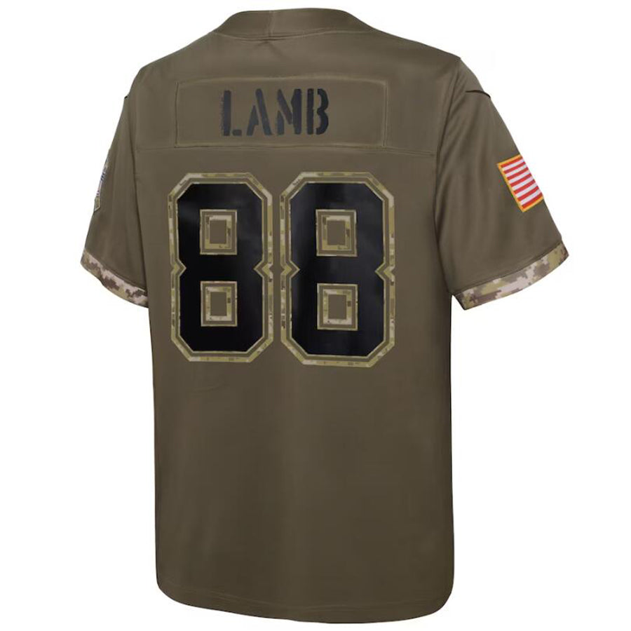 D.Cowboys #88 CeeDee Lamb Olive Salute To Service Player Football Jerseys football jersey product view 1