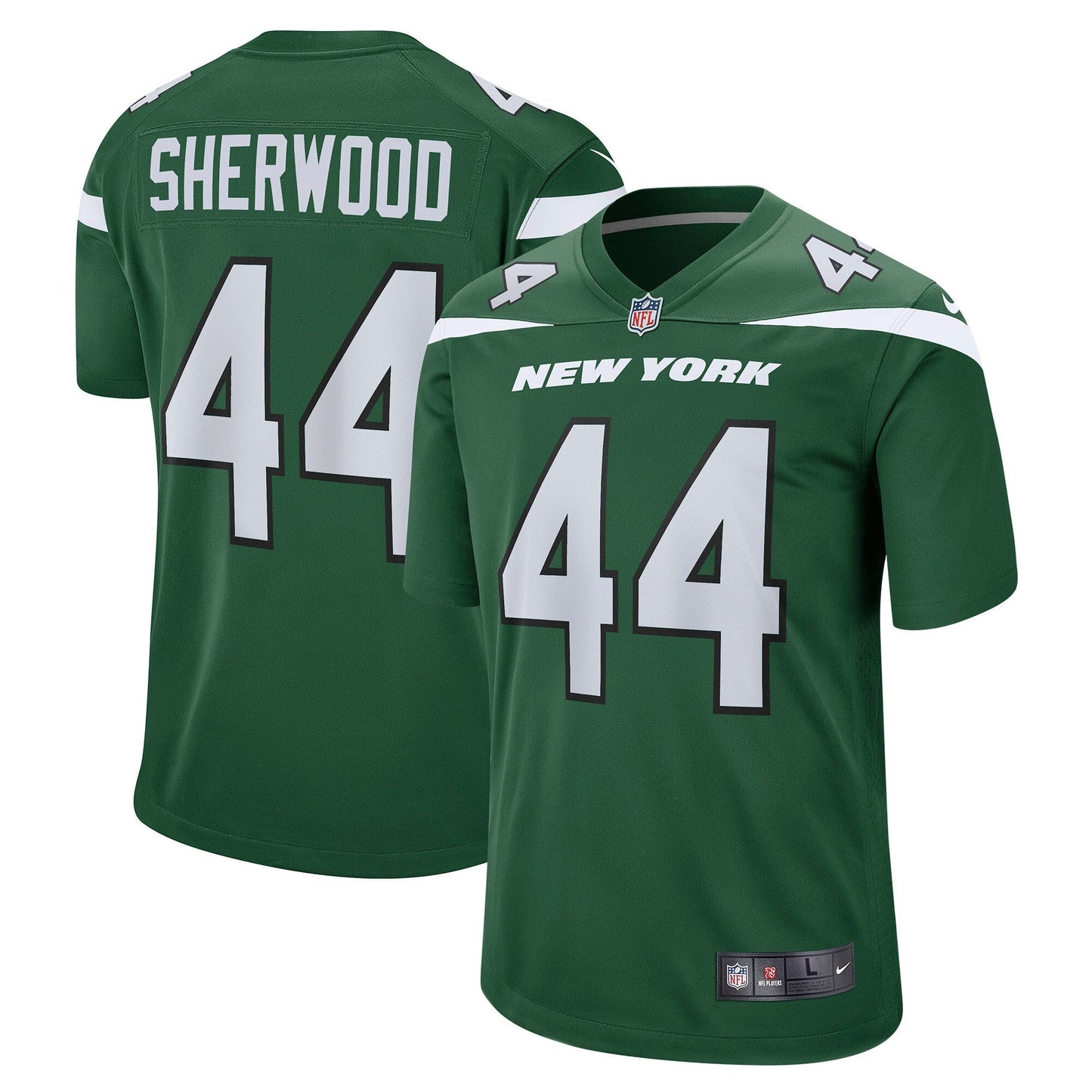 Jamien Sherwood New York Jets Nike Game Jersey - Gotham Green football jersey product view 1
