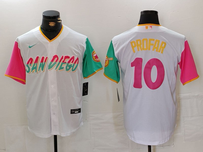 Men's San Diego Padres Jurickson Profar #10 White City Connect Limited Player Jersey baseball jersey product view 1
