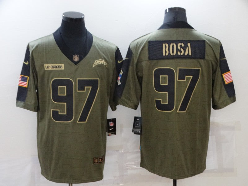 Men's Los Angeles Chargers Joey Bosa #97 Brown Game Jersey1 football jersey product view 1