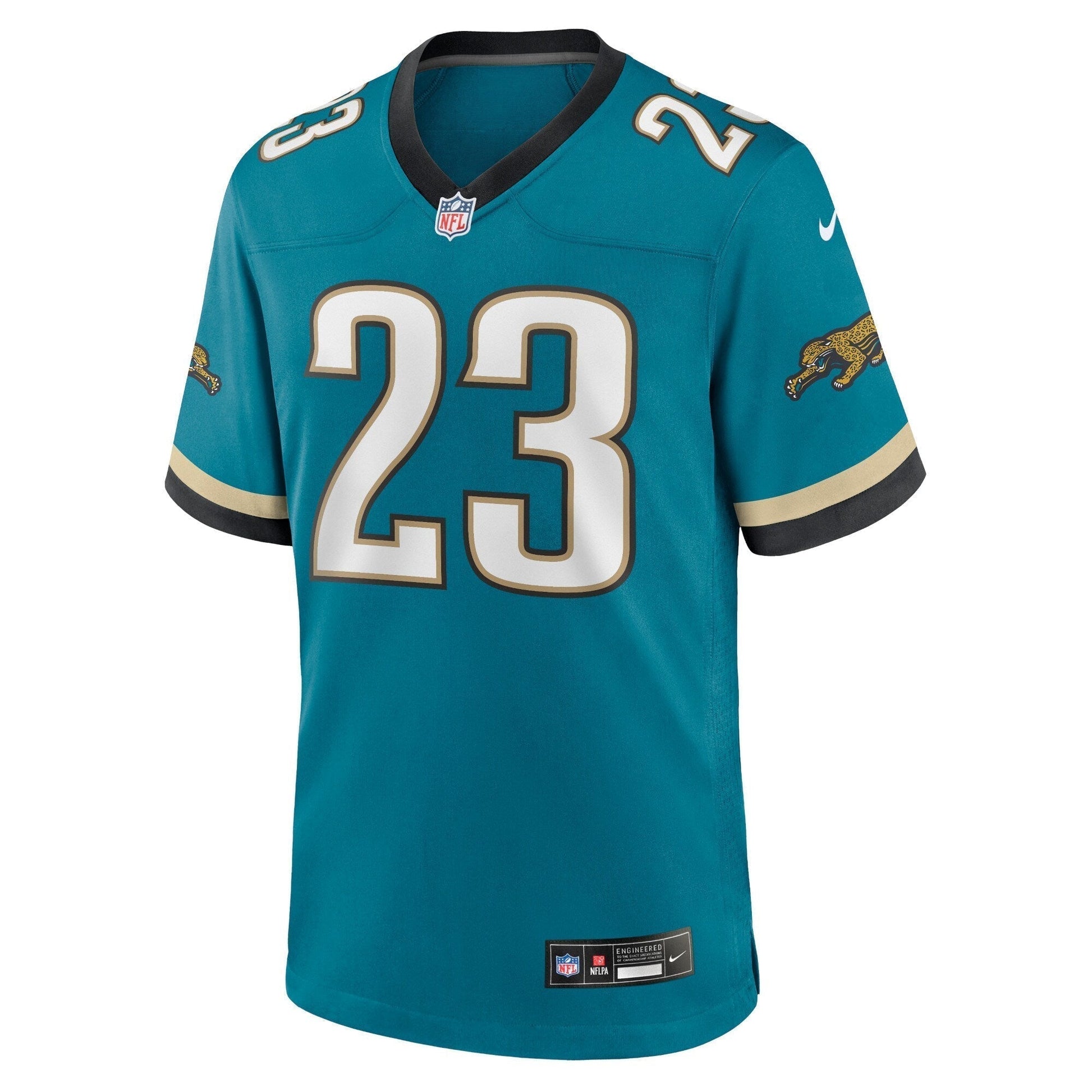 Foye Oluokun Jacksonville Jaguars Nike Prowler Throwback Game Jersey - Teal football jersey product view 2
