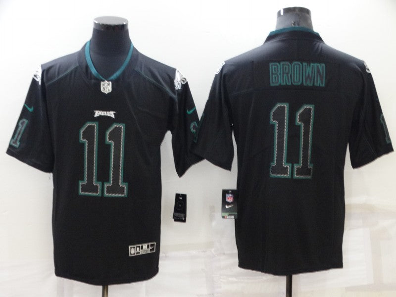 Men's Philadelphia Eagles A.J. Brown #11 Black Team Game Jersey1 football jersey product view 1
