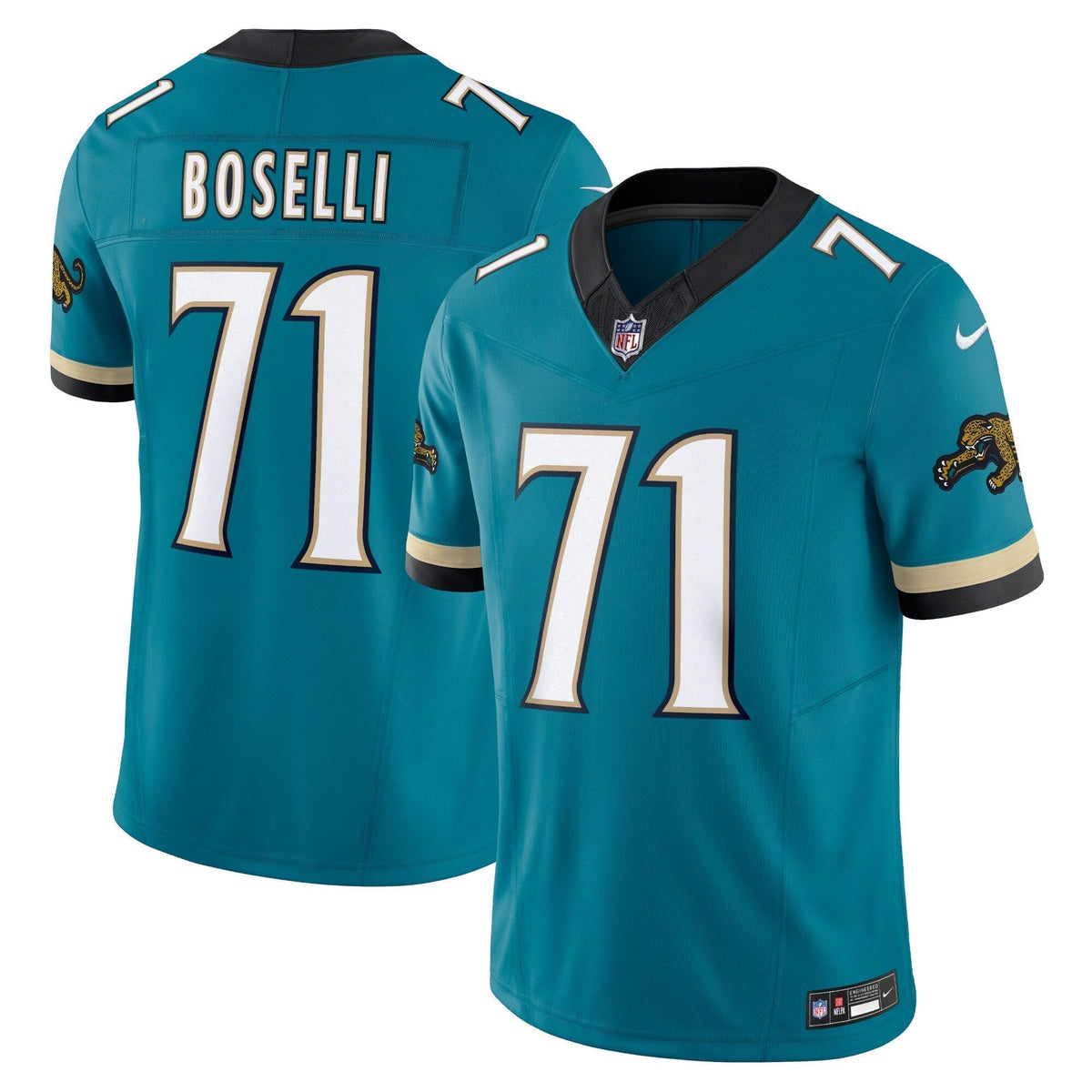 Tony Boselli Jacksonville Jaguars Nike Prowler Throwback Vapor F.U.S.E. Limited Retired Jersey - Teal football jersey product view 1