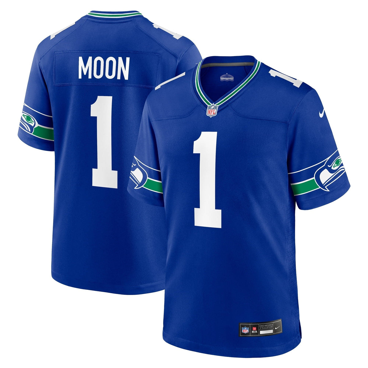 Men's Nike Warren Moon Royal Seattle Seahawks Retired Player Alternate Game Jersey football jersey product view 1