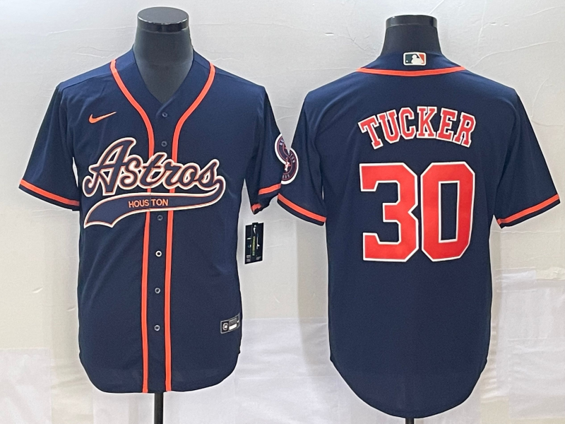 Men's Houston Astros Kyle Tucker #30 Navy Replica Jersey Joint Edition baseball jersey product view 1