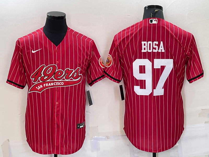 Men's San Francisco 49ers Nick Bosa #97 Red Player Jersey1 Joint Edition football jersey product view 1