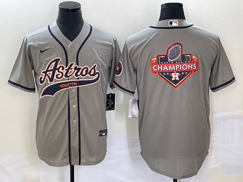 Men's Houston Astros Gray Replica Player Jersey1 Joint Edition baseball jersey product view 1