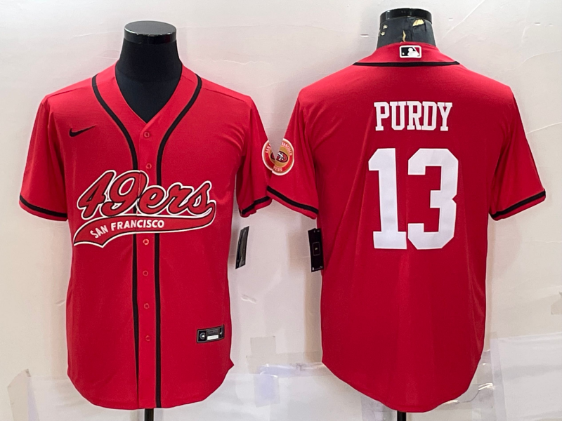 Men's San Francisco 49ers Brock Purdy #13 Red Game Jersey1 Joint Edition football jersey product view 1