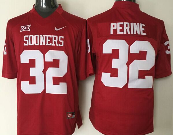 Men's Oklahoma Sooners Samaje Perine #32 Crimson Player Jersey sports jersey product view 1