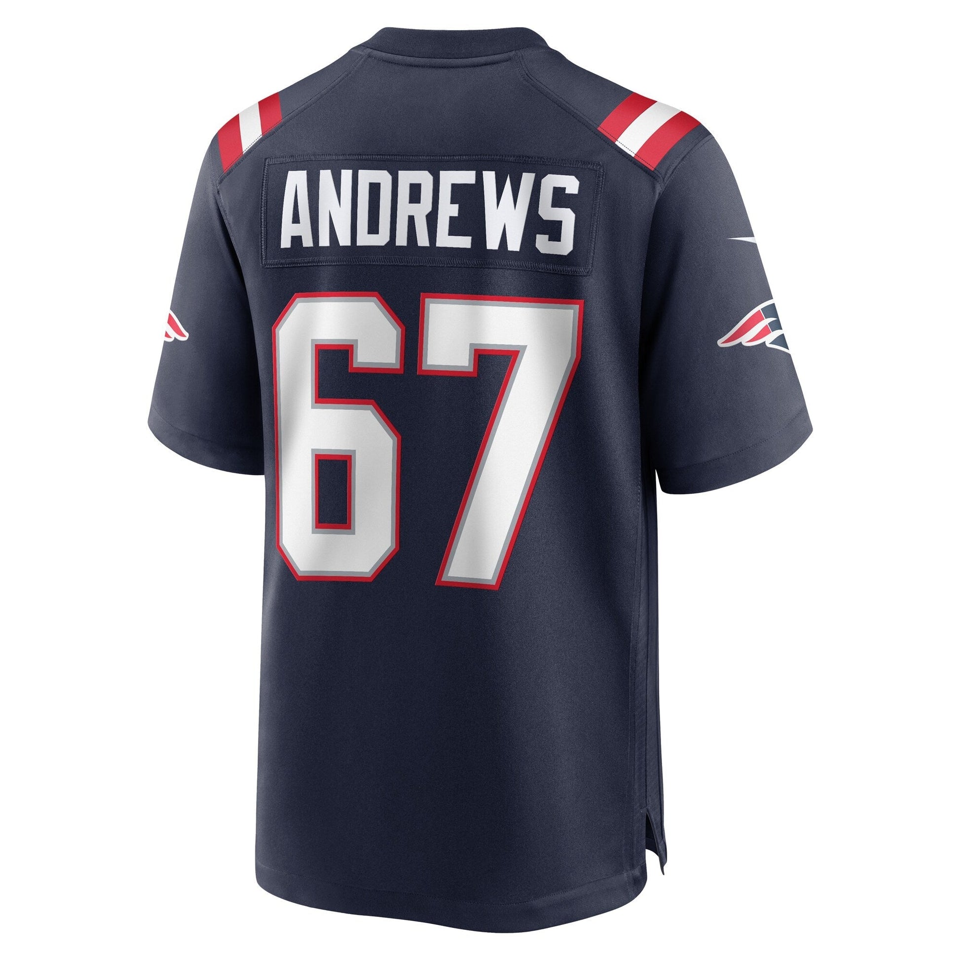 Jake Andrews New England Patriots Nike Team Game Jersey - Navy football jersey product view 3
