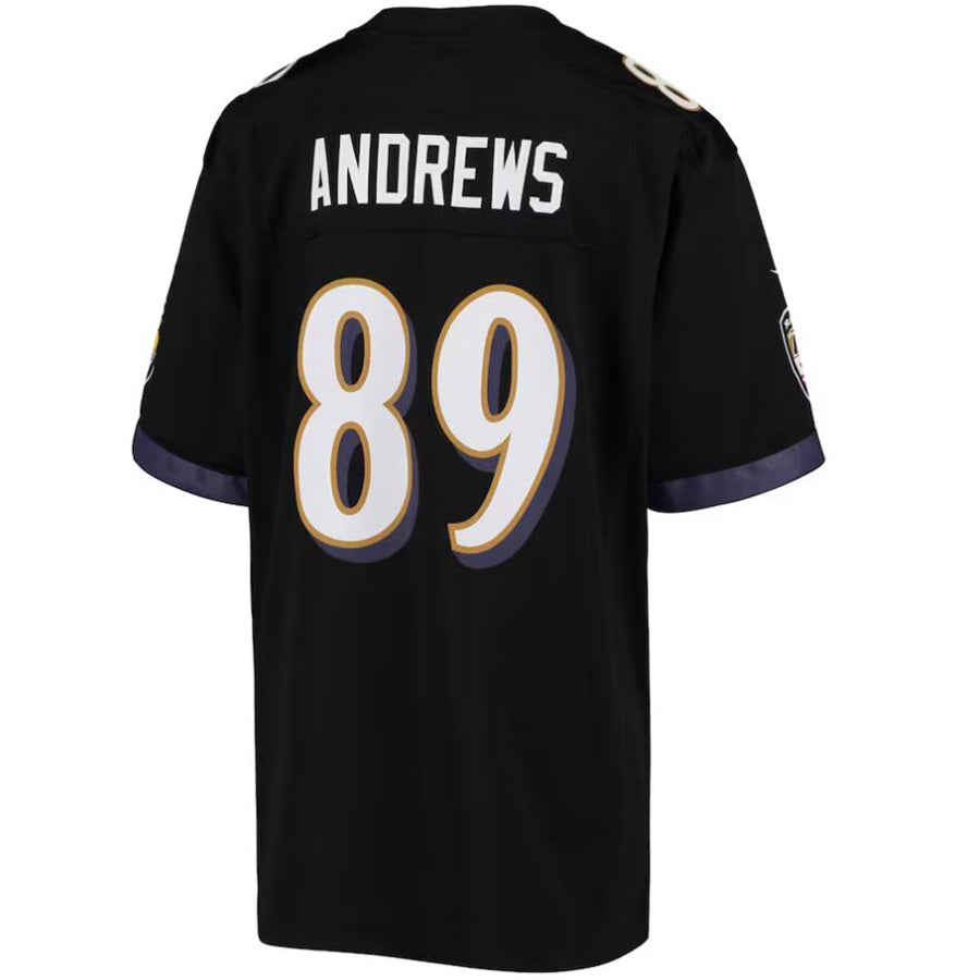 B.Ravens #89 Mark Andrews Black Authentic Throwback Retired Player Football Jerseys football jersey product view 1
