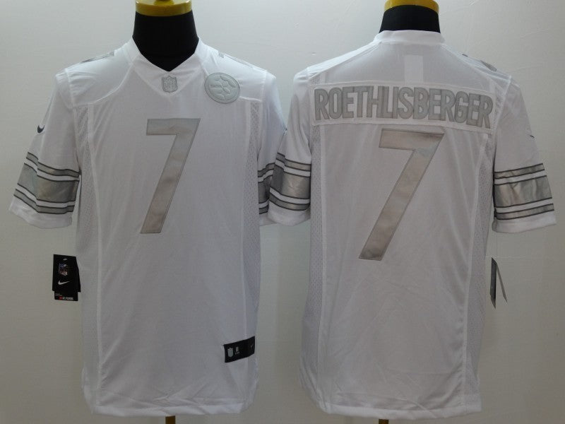Men's Pittsburgh Steelers Ben Roethlisberger #7 White Game Player Jersey1 football jersey product view 1
