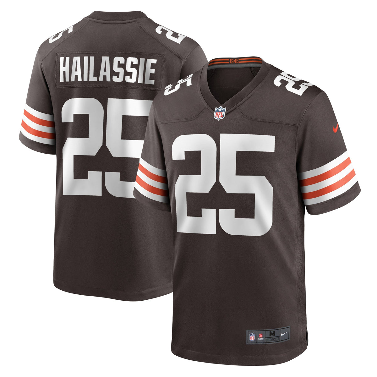 Kahlef Hailassie Cleveland Browns Nike Team Game Jersey - Brown football jersey product view 1