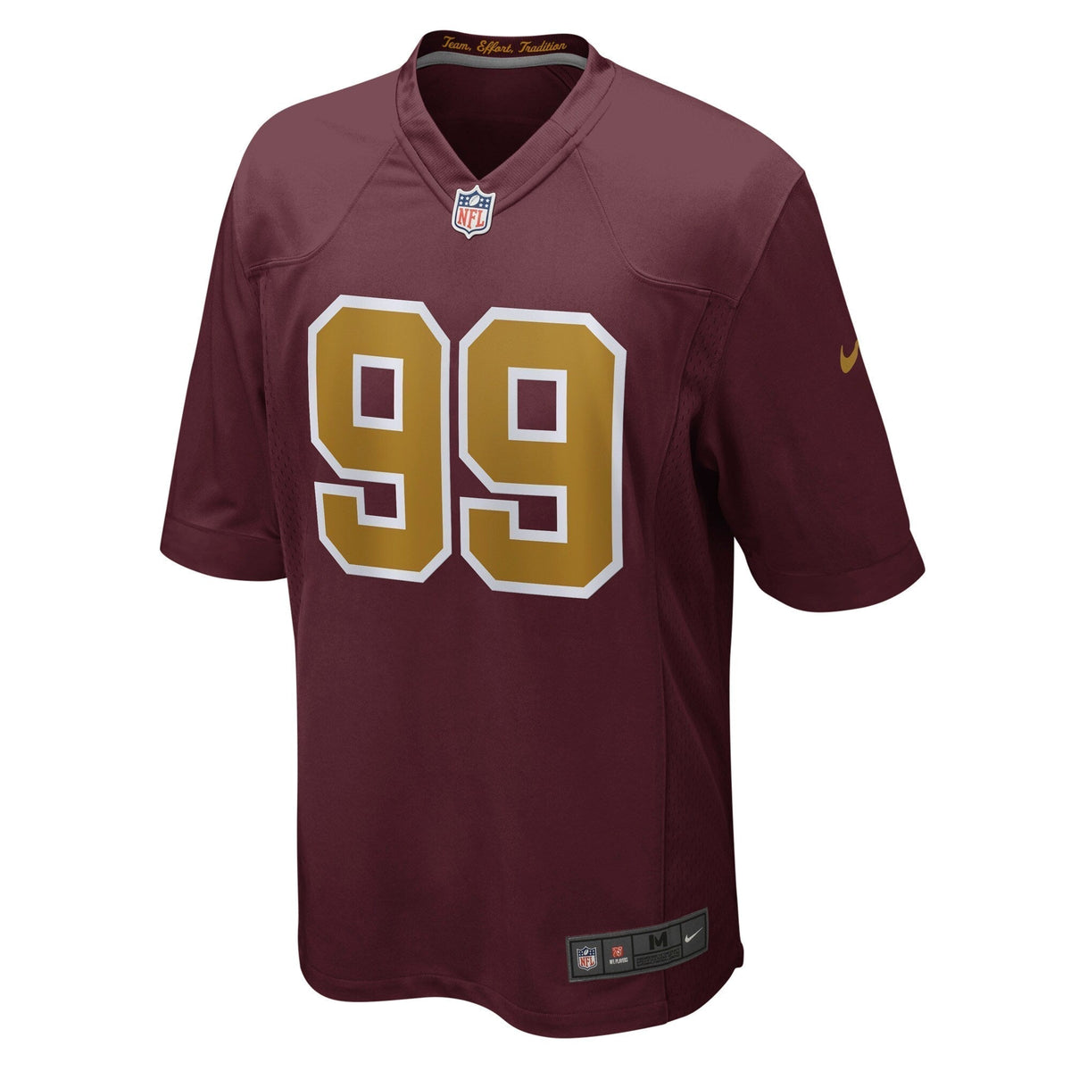 Chase Young Washington Football Team Nike Alternate Game Jersey - Burgundy football jersey product view 2