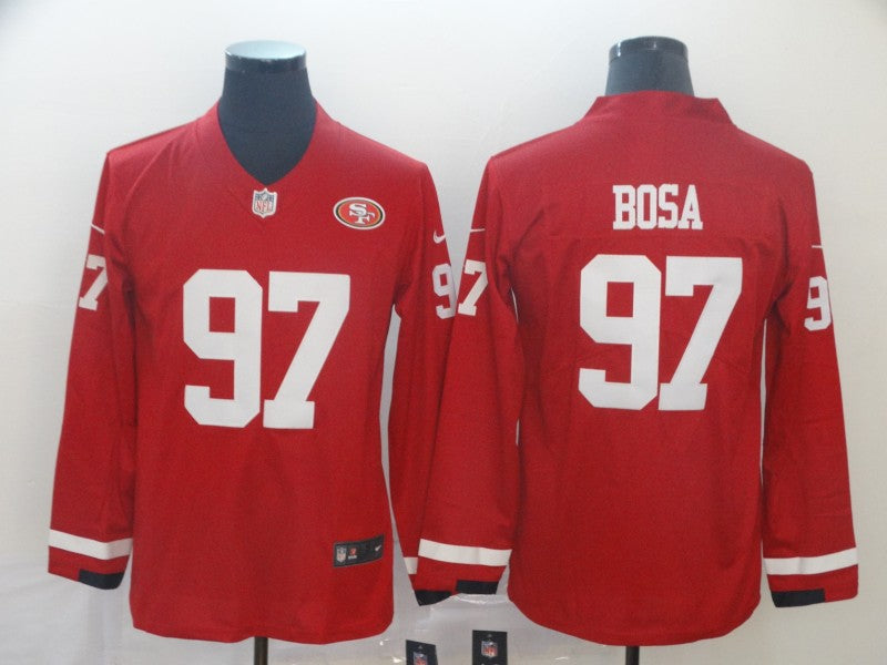 Men's San Francisco 49ers Nick Bosa #97 Red Player Game Jersey1 football jersey product view 1