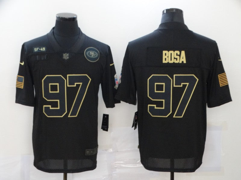 Men's San Francisco 49ers Nick Bosa #97 Black Authentic Game Jersey1 football jersey product view 1