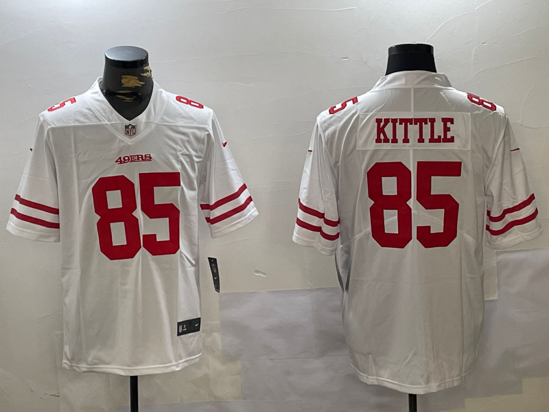 Men's San Francisco 49ers George Kittle #85 White Game Jersey1 football jersey product view 1