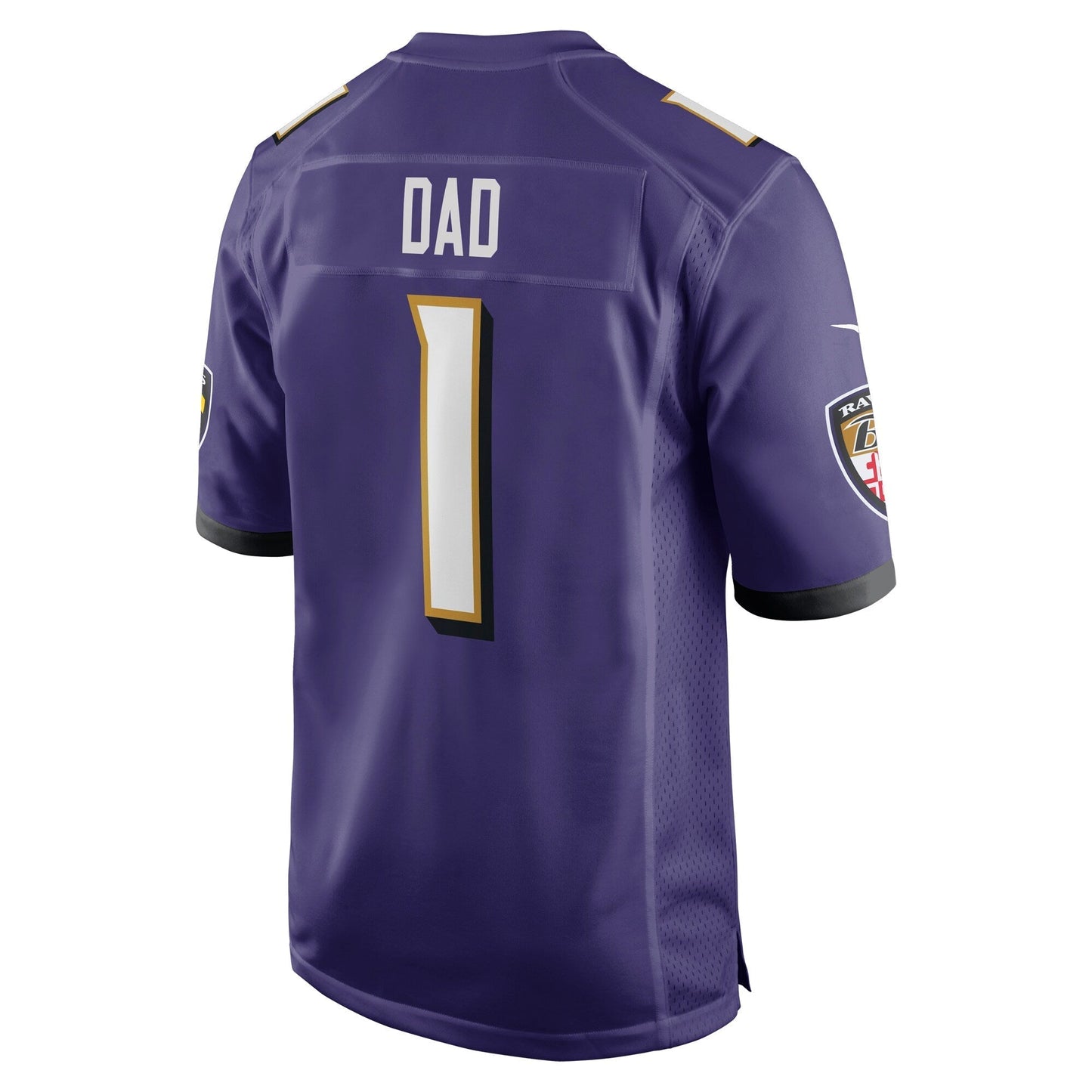 Number 1 Dad Baltimore Ravens Nike Game Jersey - Purple football jersey product view 3