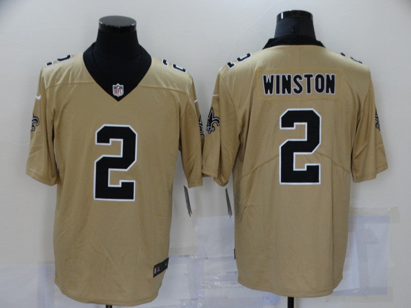 Men's New Orleans Saints Jameis Winston #2 Gold Inverted Game Jersey1 football jersey product view 1