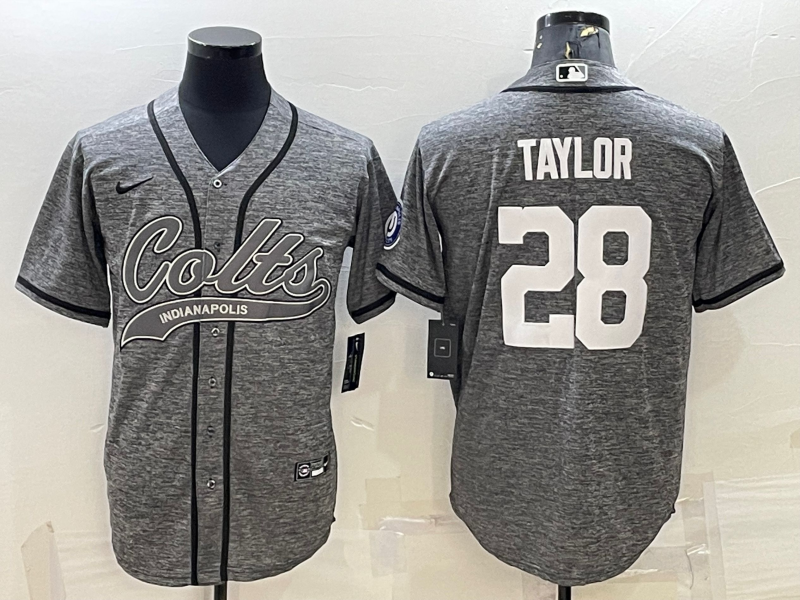 Men's Indianapolis Colts Jonathan Taylor #28 Gray Game Jersey1 Joint Edition football jersey product view 1