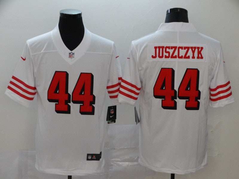 Men's San Francisco 49ers Kyle Juszczyk #44 White Game Player Jersey1 football jersey product view 1