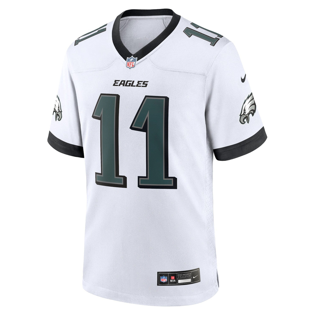 A.J. Brown Philadelphia Eagles Nike White Game Jersey - White football jersey product view 2