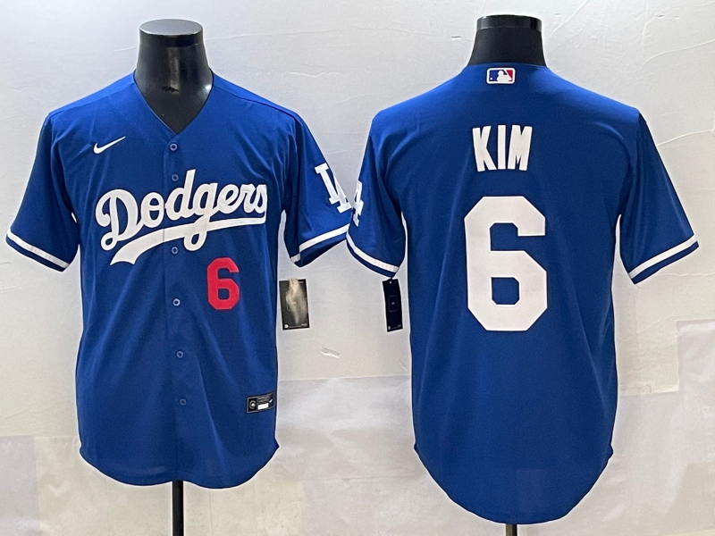 Men's Los Angeles Dodgers Hyeseong Kim #6 Royal Limited Player Jersey baseball jersey product view 1