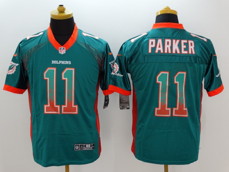 Men's Miami Dolphins DeVante Parker #11 Green Game Jersey1 football jersey product view 1