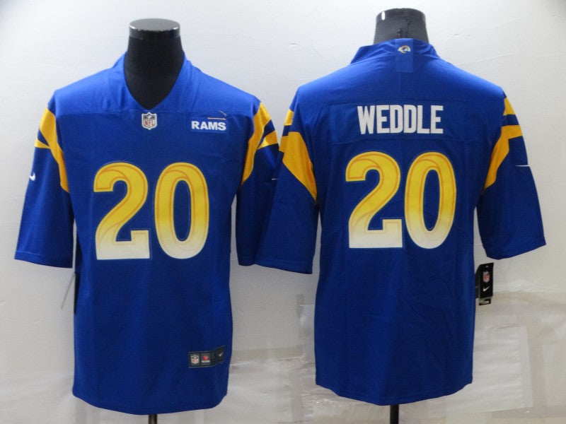 Men's Los Angeles Rams Eric Weddle #20 Blue Game Jersey1 football jersey product view 1
