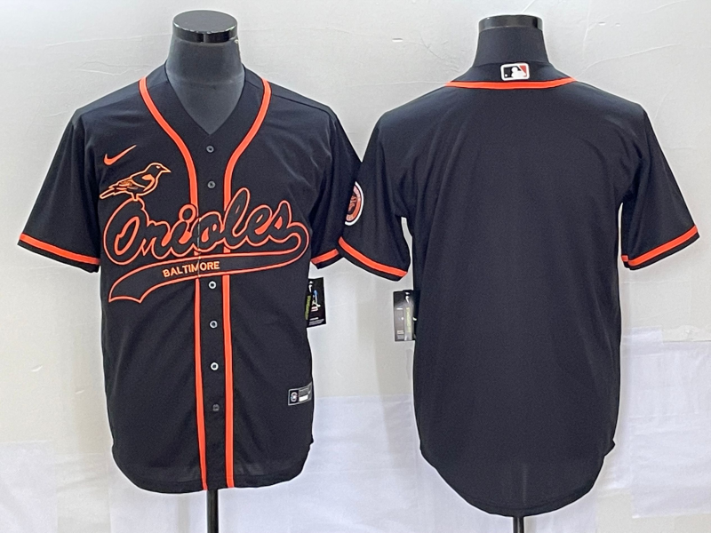 Men's Baltimore Orioles Black Replica Blank Jersey Joint Edition baseball jersey product view 1