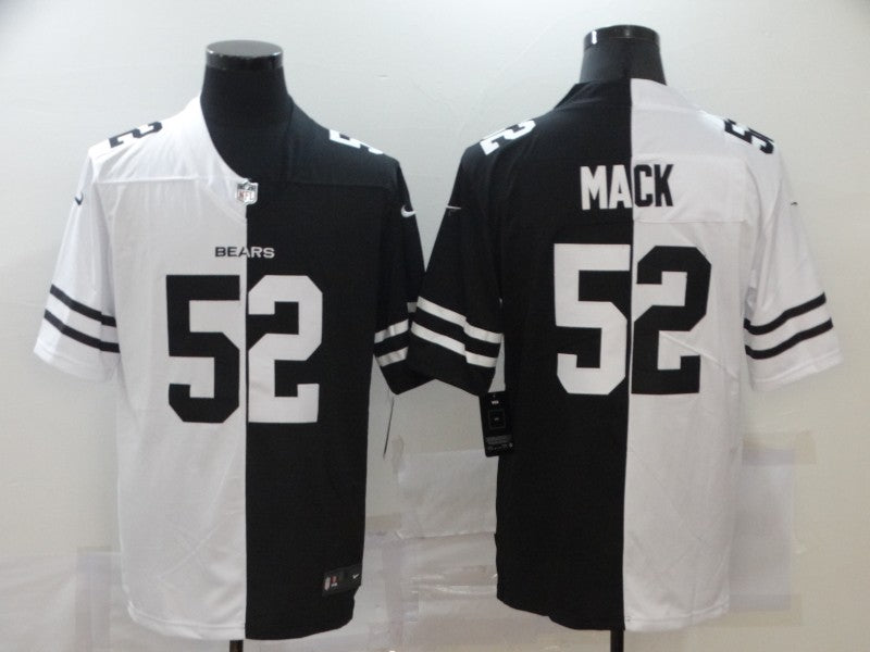 Men's Chicago Bears Khalil Mack #52 Black/White Game Jersey1 football jersey product view 1
