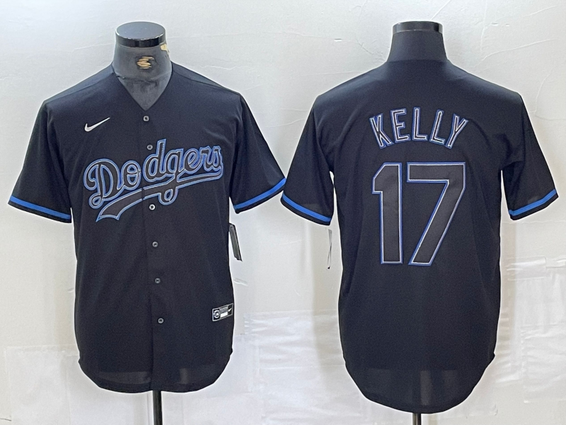 Men's Los Angeles Dodgers Joe Kelly #17 Black Game Player Jersey1 baseball jersey product view 1